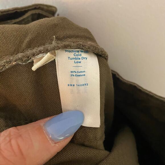 Marine Layer Women size 0 Army Green Maya Straight Leg Carpenter Cropped Pants - Picture 11 of 11